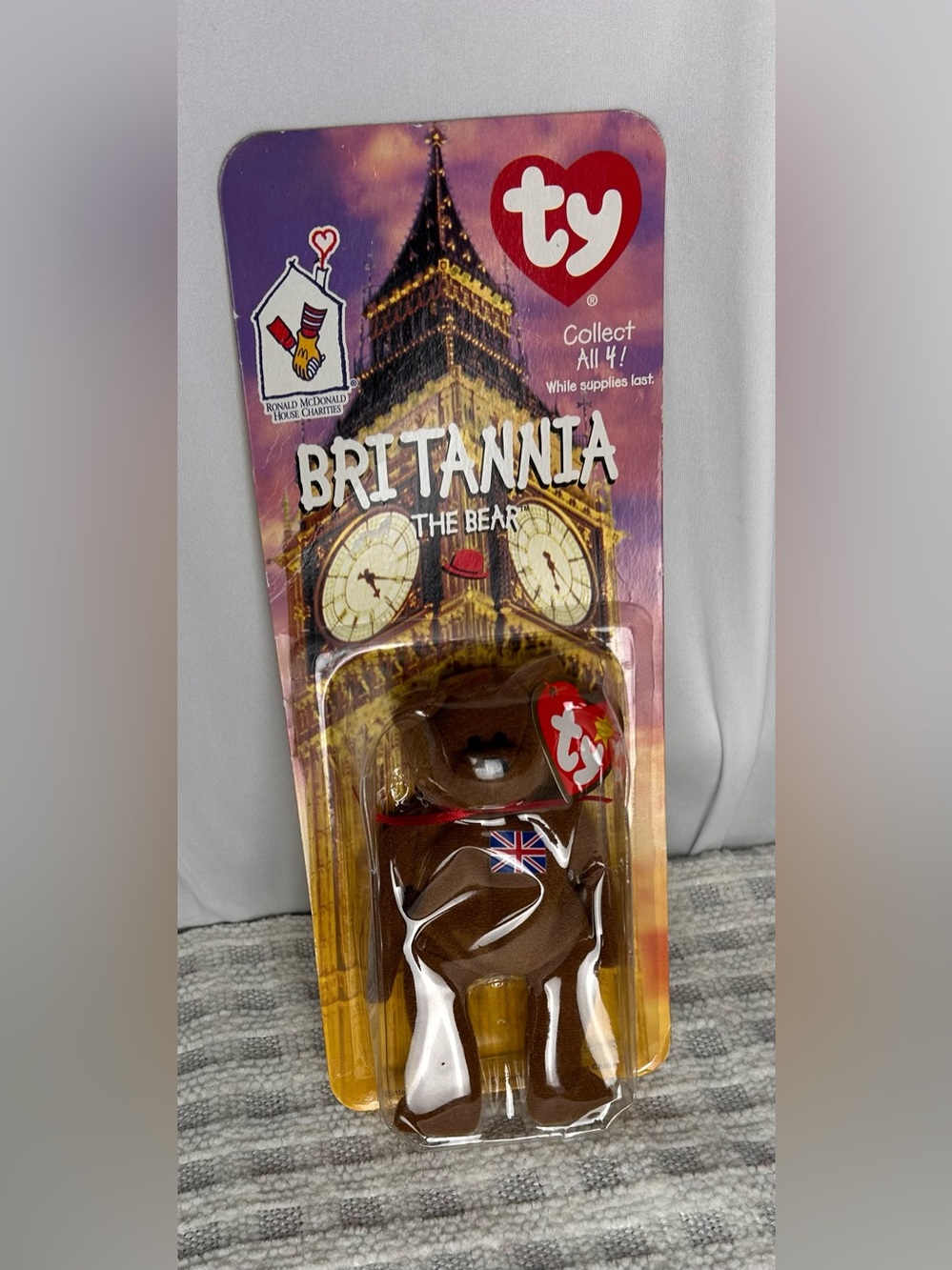 Ty Britannia the Bear Plush - Brown with Union Jack Accent